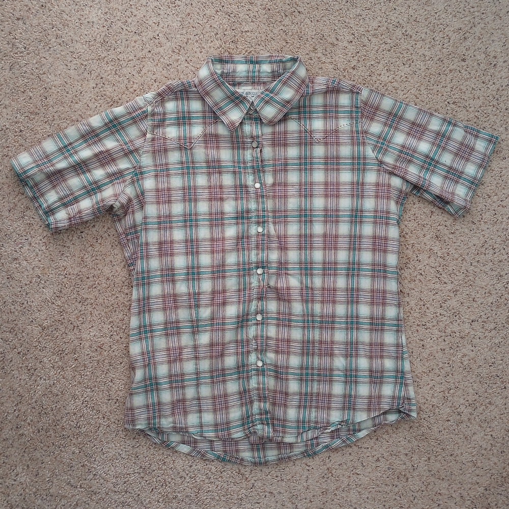 Wrangler Blues Western Plaid Shirt